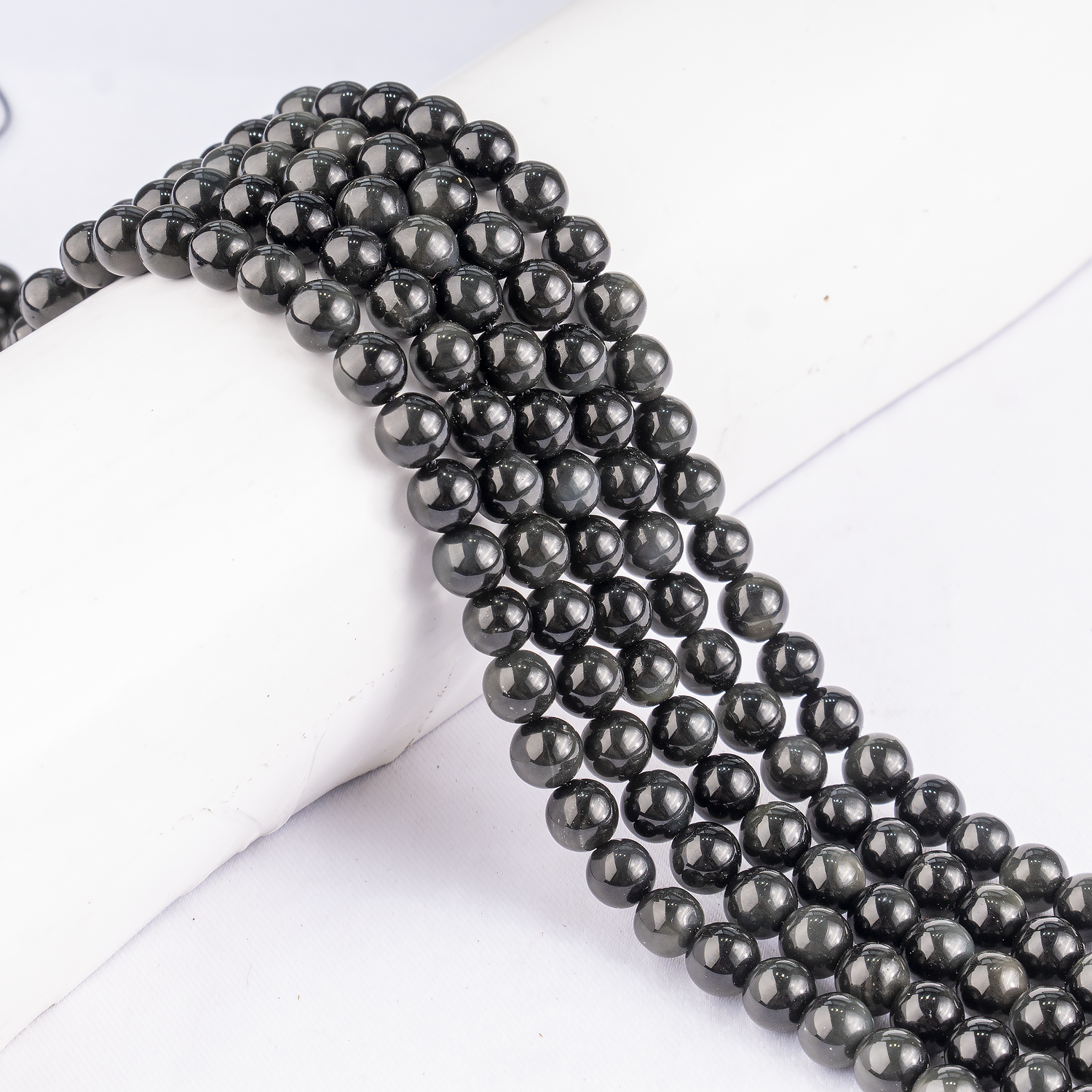 Black Obsidian Beads, Natural Round Crystal Beads 4mm to 14mm  DestGlow