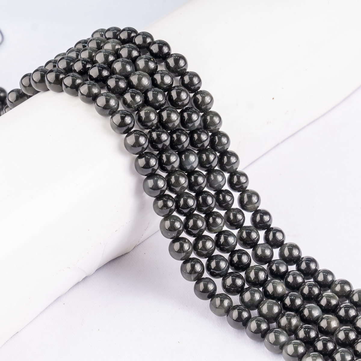 Black Obsidian Beads, Natural Round Crystal Beads 4mm to 14mm  DestGlow