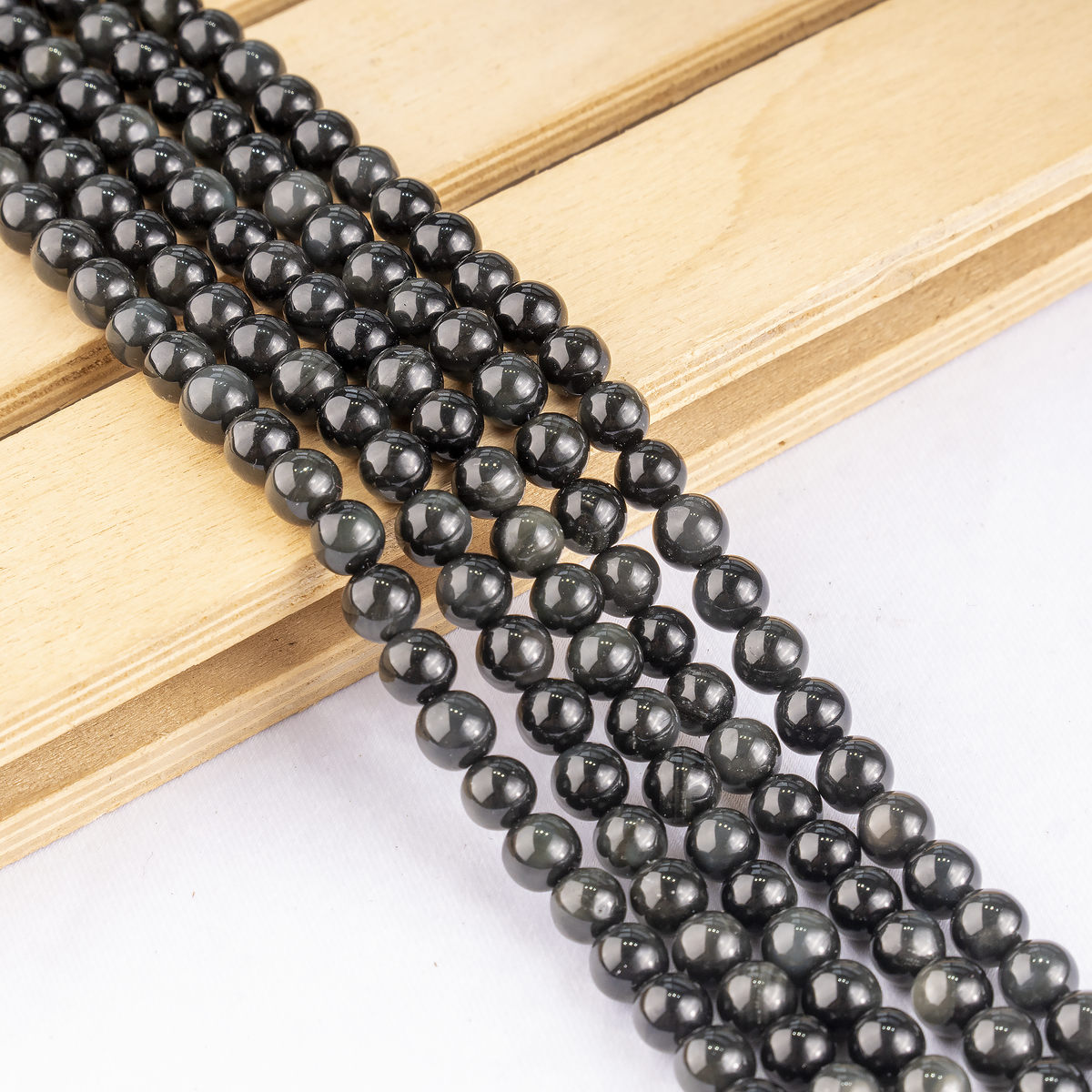Black Obsidian Beads, Natural Round Crystal Beads 4mm to 14mm  DestGlow