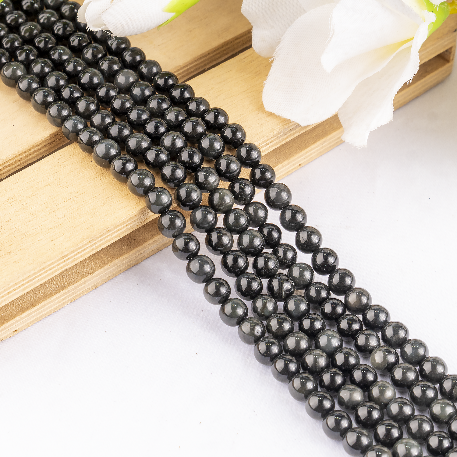 Black Obsidian Beads, Natural Round Crystal Beads 4mm to 14mm  DestGlow