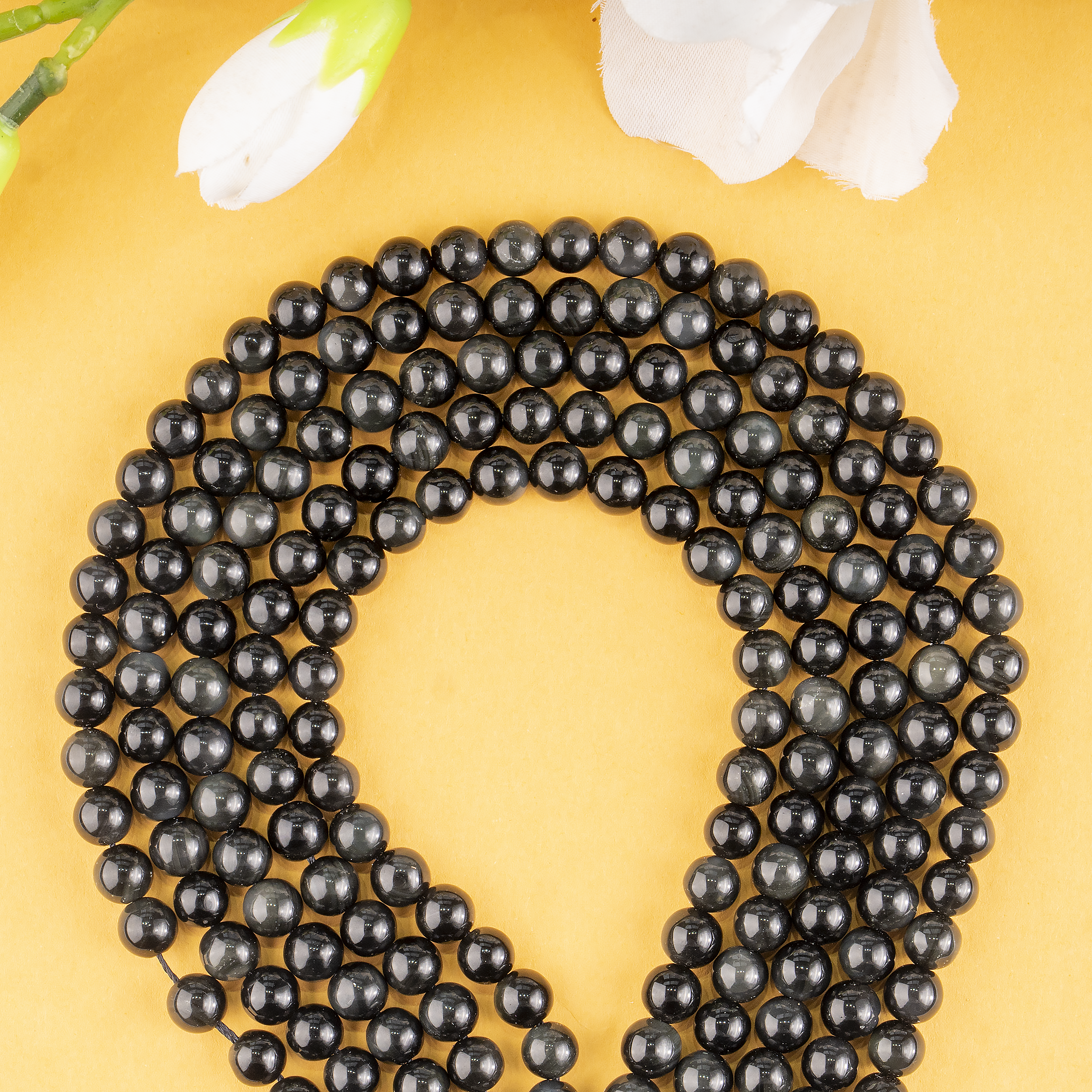 Black Obsidian Beads, Natural Round Crystal Beads 4mm to 14mm  DestGlow