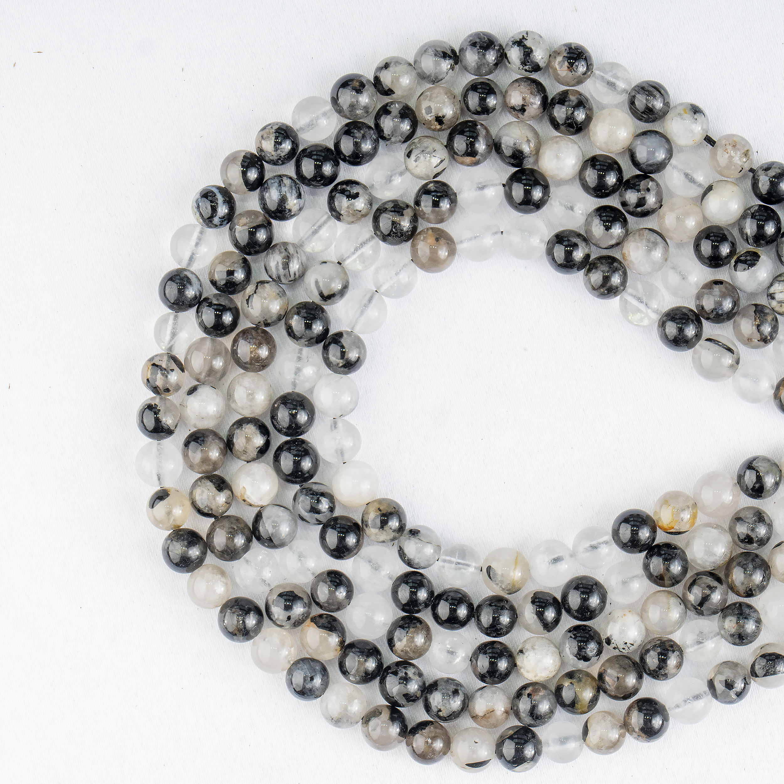 Black Rutile Beads, Natural Round Crystal Beads 6mm to 12mm  DestGlow