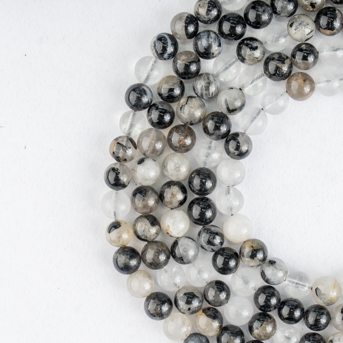 Black Rutile Beads, Natural Round Crystal Beads 6mm to 12mm  DestGlow