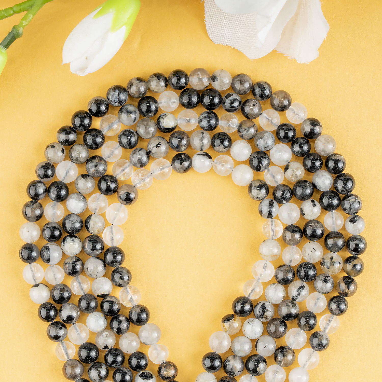 Black Rutile Beads, Natural Round Crystal Beads 6mm to 12mm