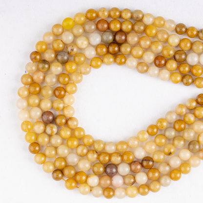 Yellow Aventurine Beads, Natural Round Crystal Beads 6mm to 10mm  DestGlow