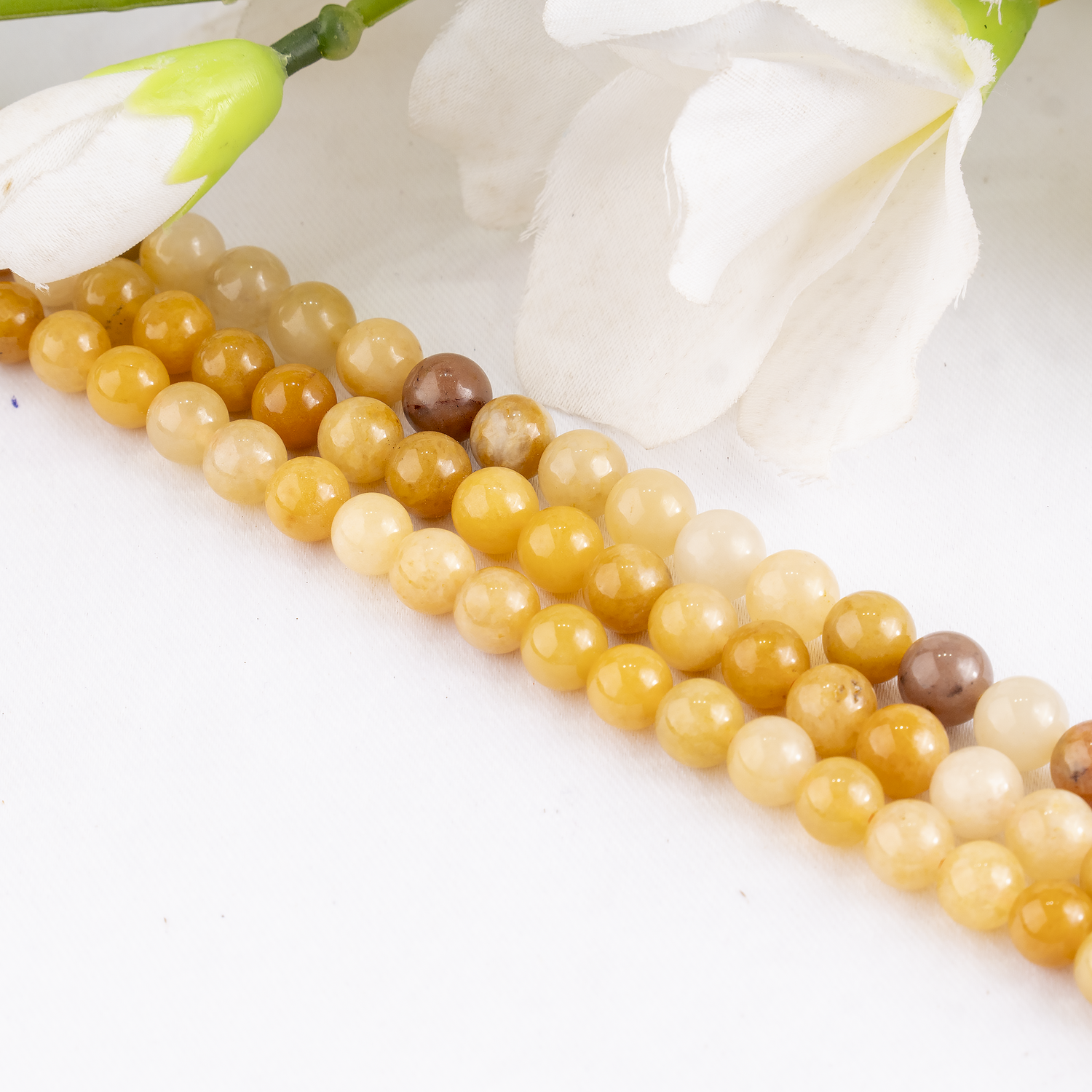 Yellow Aventurine Beads, Natural Round Crystal Beads 6mm to 10mm  DestGlow