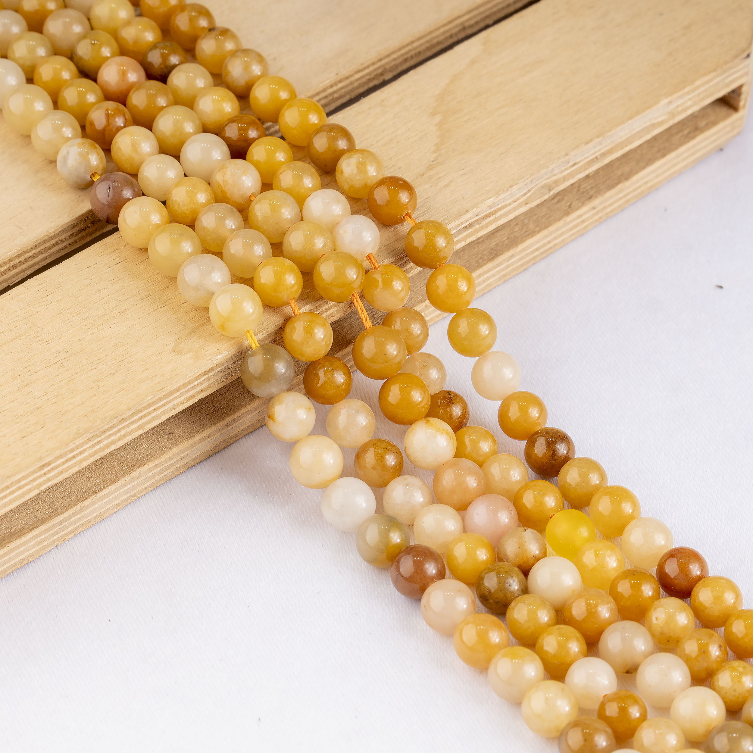 Yellow Aventurine Beads, Natural Round Crystal Beads 6mm to 10mm  DestGlow