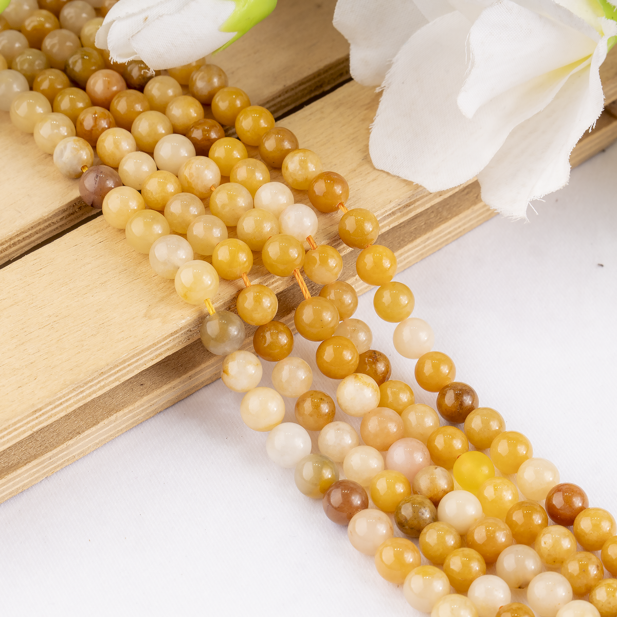 Yellow Aventurine Beads, Natural Round Crystal Beads 6mm to 10mm  DestGlow
