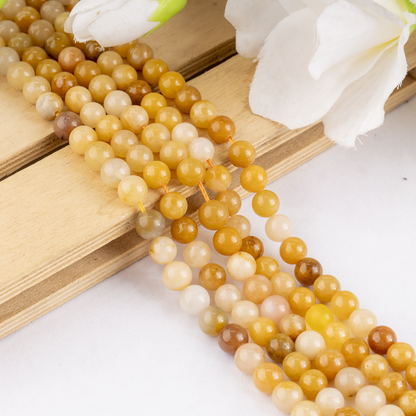 Yellow Aventurine Beads, Natural Round Crystal Beads 6mm to 10mm  DestGlow
