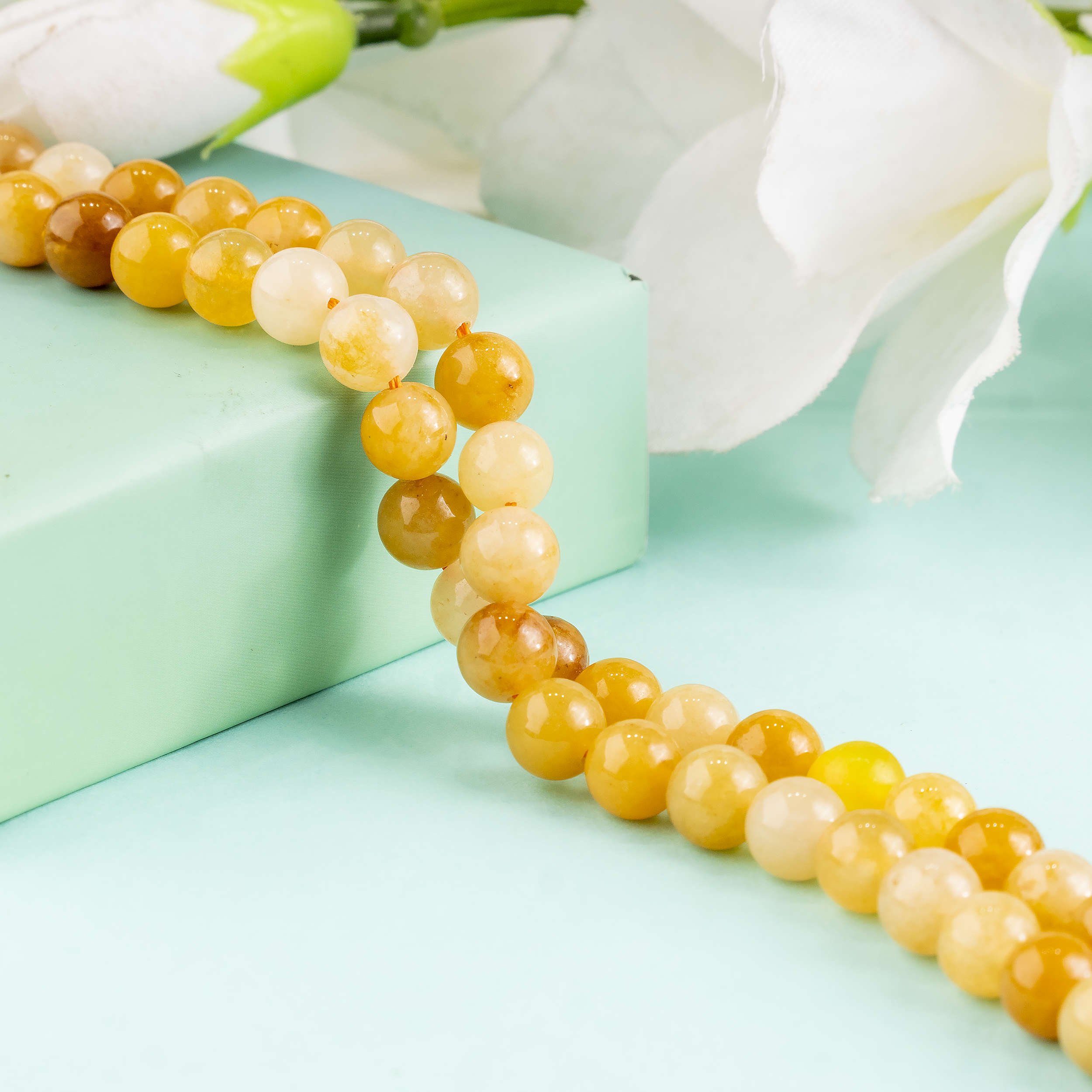 Yellow Aventurine Beads, Natural Round Crystal Beads 6mm to 10mm  DestGlow