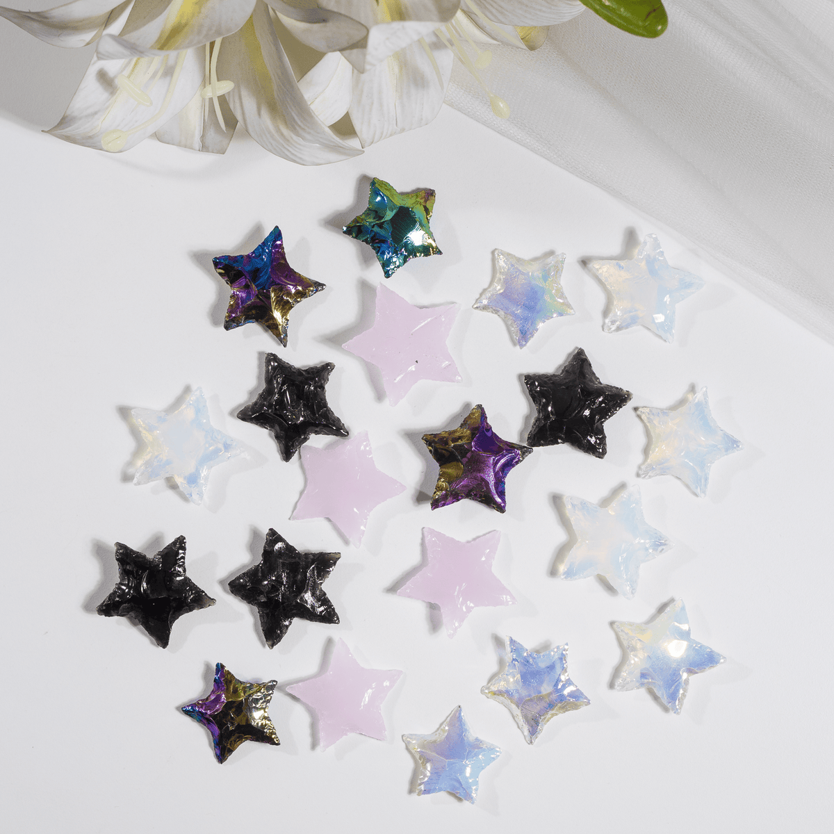Flat Stars &amp; Moon Shaped Gemstone Arrowheads.  DestGlow