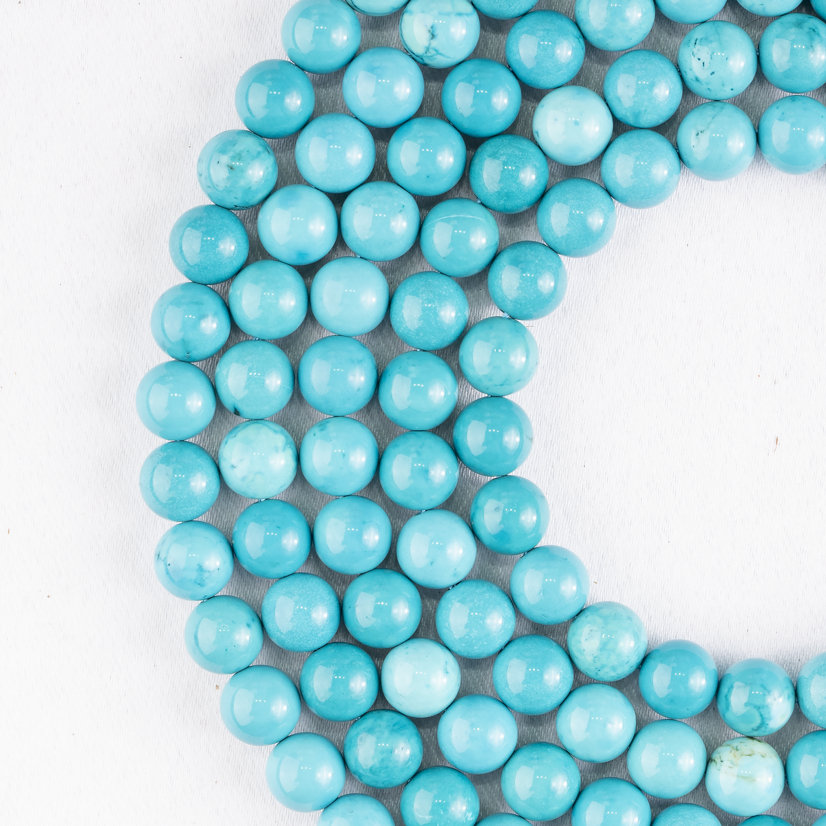 Turquoise Howlite Beads, Natural Round Crystal Beads 4mm to 12mm  DestGlow