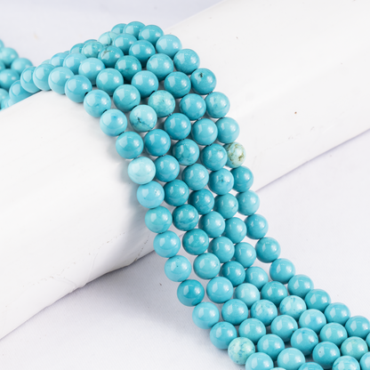 Turquoise Howlite Beads, Natural Round Crystal Beads 4mm to 12mm  DestGlow