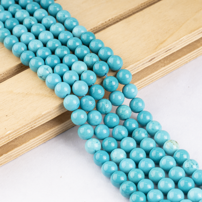 Turquoise Howlite Beads, Natural Round Crystal Beads 4mm to 12mm  DestGlow