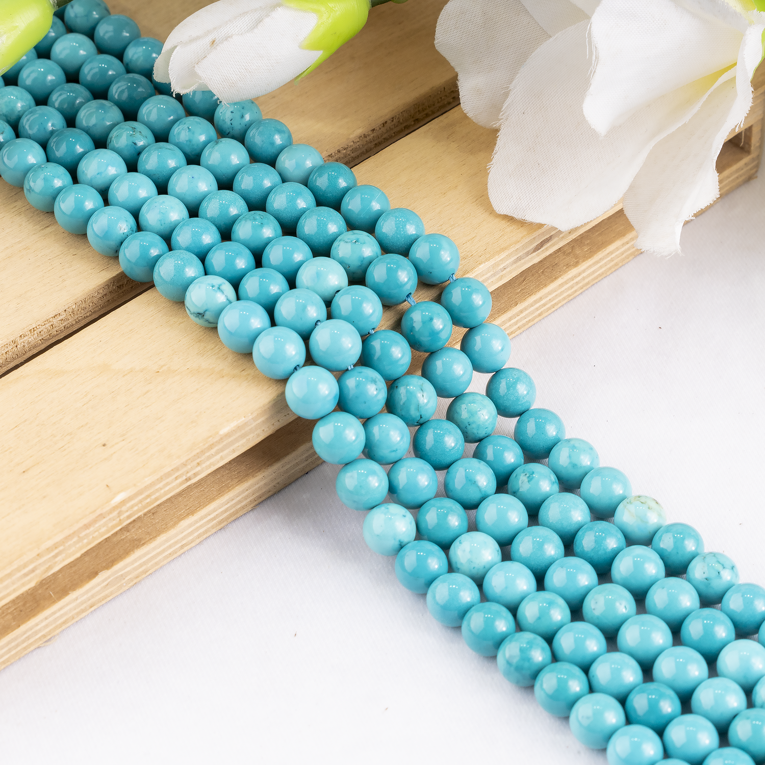 Turquoise Howlite Beads, Natural Round Crystal Beads 4mm to 12mm  DestGlow