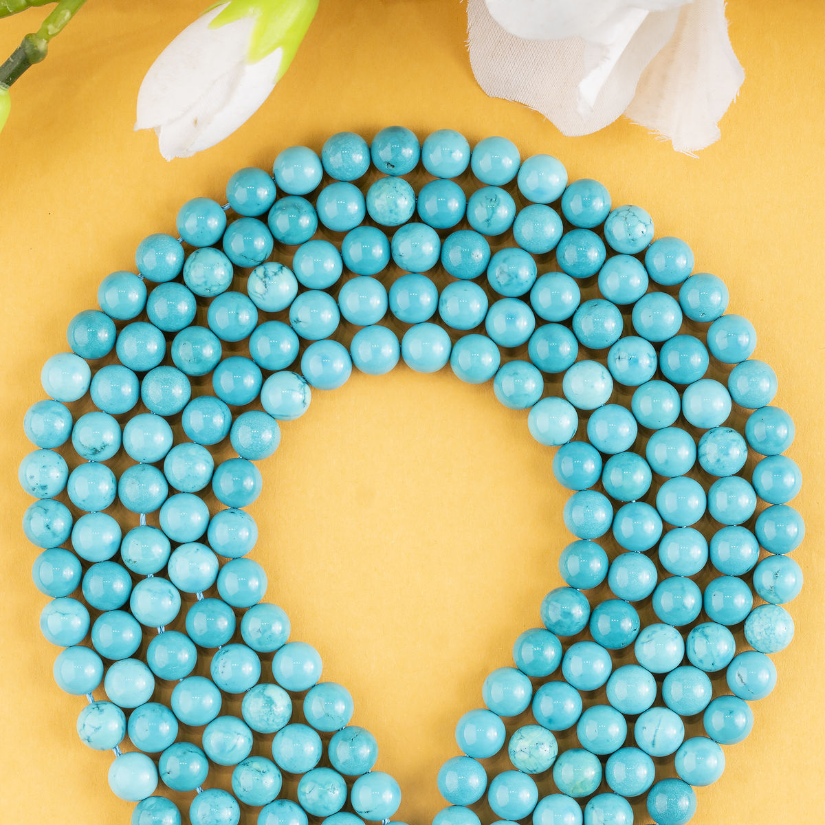 Turquoise Howlite Beads, Natural Round Crystal Beads 4mm to 12mm