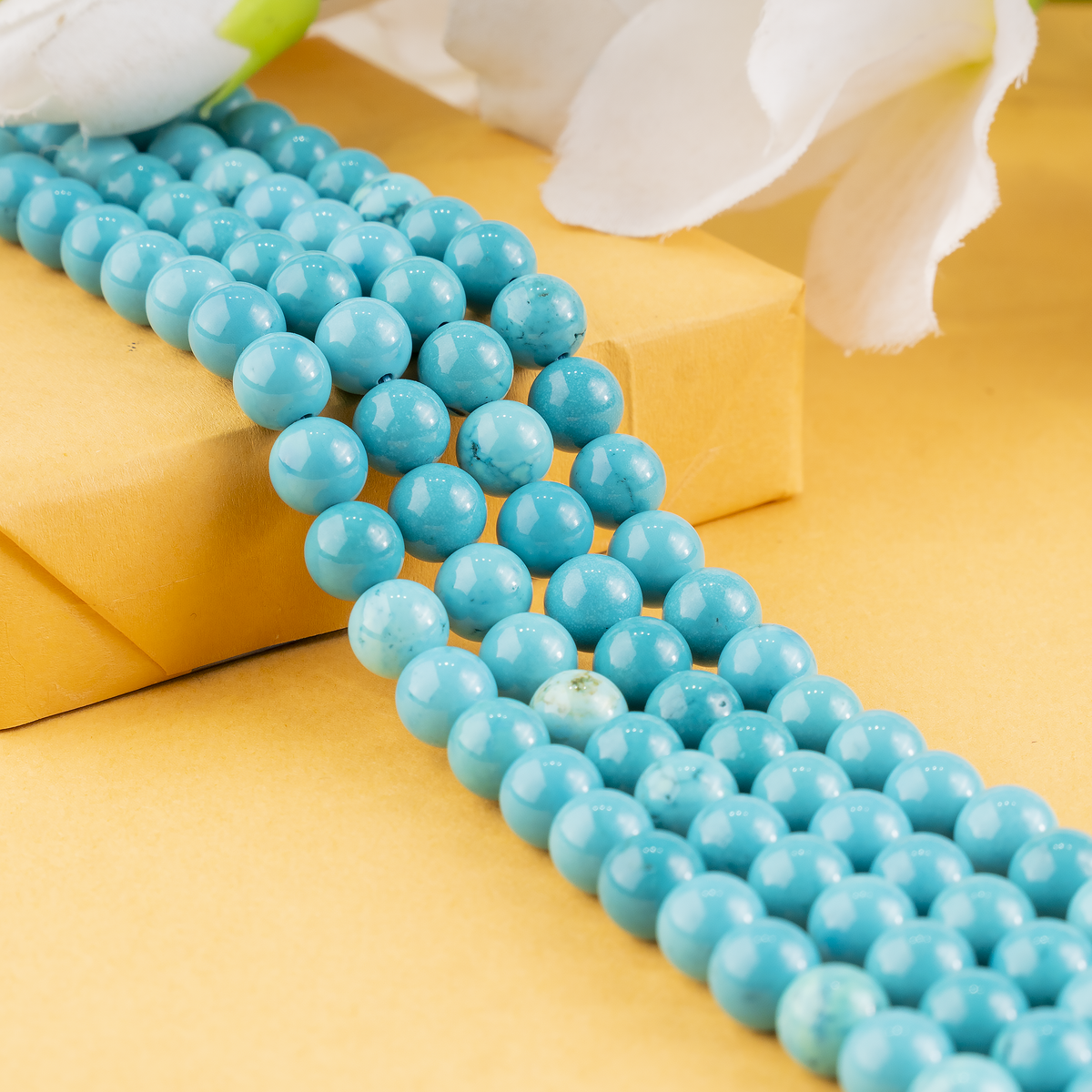Turquoise Howlite Beads, Natural Round Crystal Beads 4mm to 12mm  DestGlow