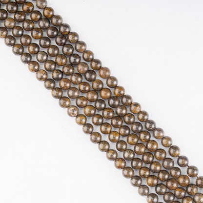 Bronzite Beads, Natural Round Crystal Beads 4mm to 12mm  DestGlow