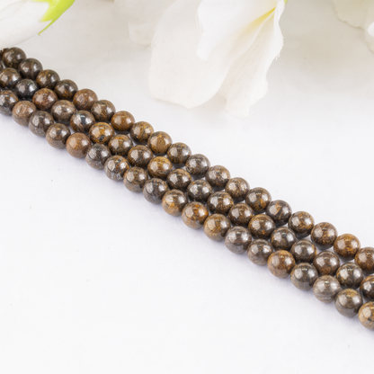 Bronzite Beads, Natural Round Crystal Beads 4mm to 12mm  DestGlow