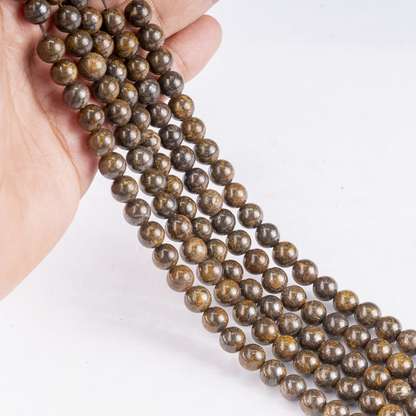 Bronzite Beads, Natural Round Crystal Beads 4mm to 12mm  DestGlow