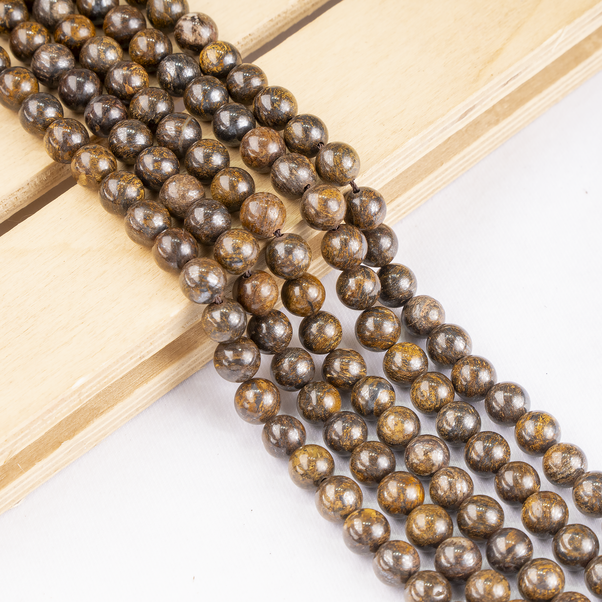 Bronzite Beads, Natural Round Crystal Beads 4mm to 12mm  DestGlow