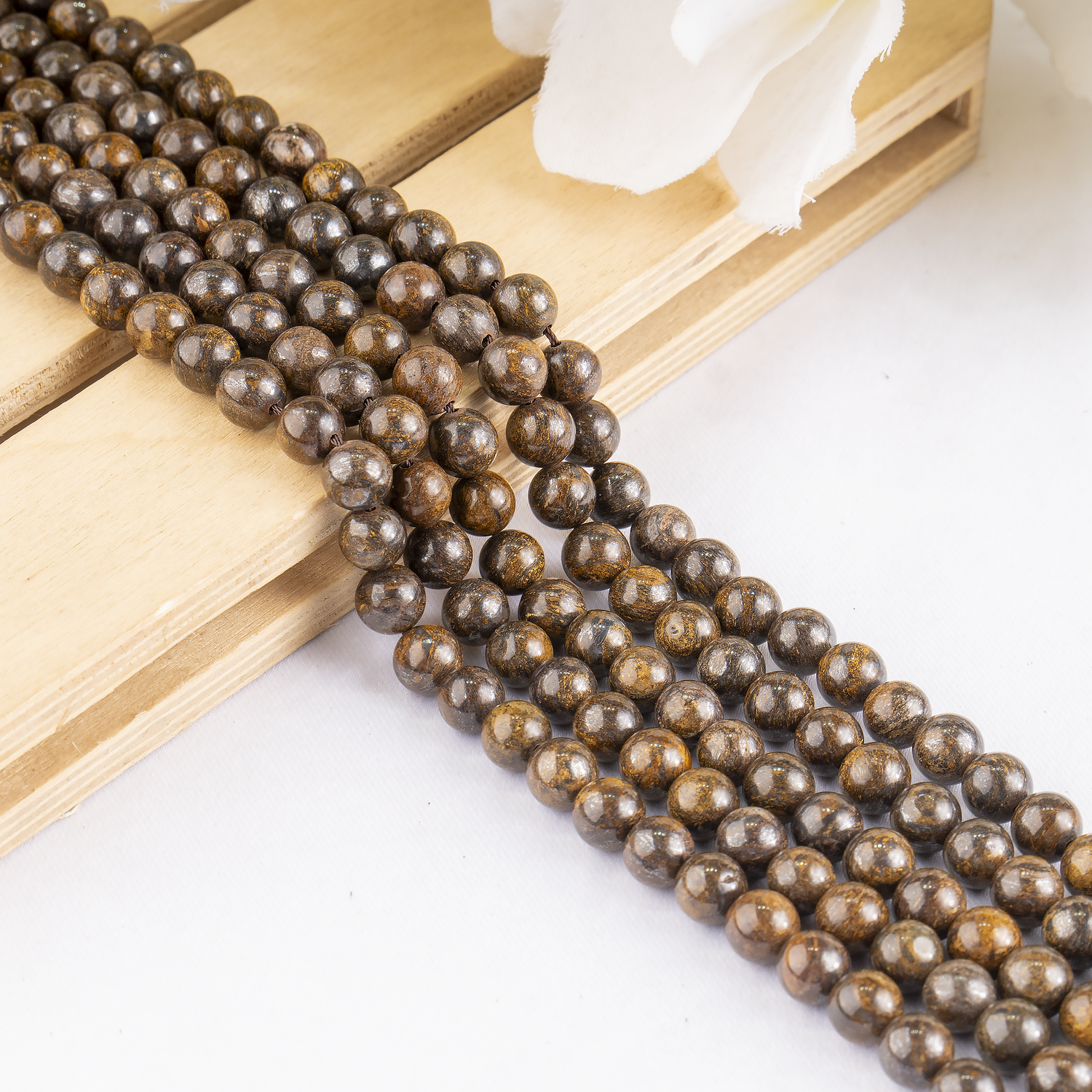 Bronzite Beads, Natural Round Crystal Beads 4mm to 12mm  DestGlow