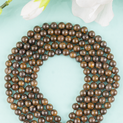 Bronzite Beads, Natural Round Crystal Beads 4mm to 12mm  DestGlow