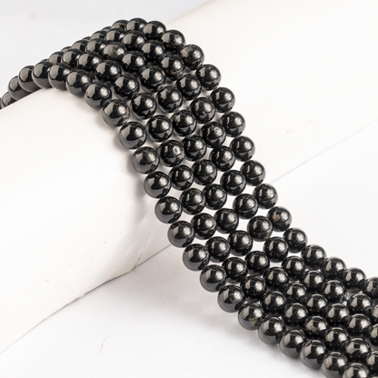 Black Tourmaline Beads, Natural Round Crystal Beads 4mm to 12mm  DestGlow