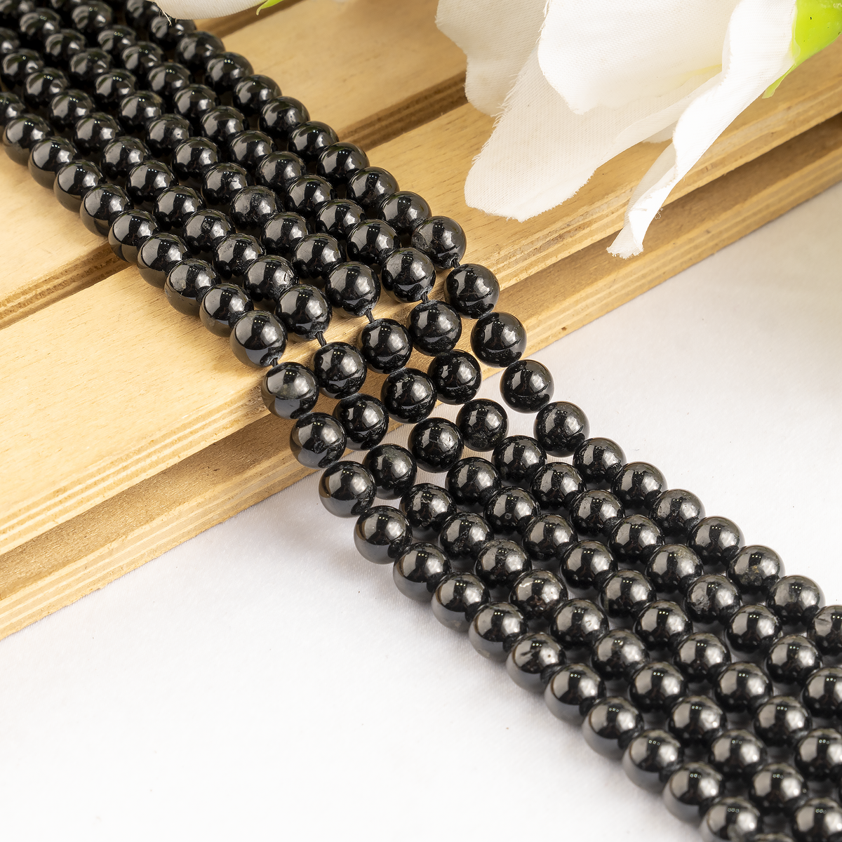 Black Tourmaline Beads, Natural Round Crystal Beads 4mm to 12mm  DestGlow