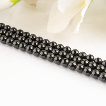 Black Tourmaline Beads, Natural Round Crystal Beads 4mm to 12mm  DestGlow