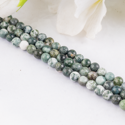 Tree Agate Beads, Natural Round Crystal Beads 4mm to 12mm  DestGlow