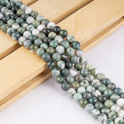 Tree Agate Beads, Natural Round Crystal Beads 4mm to 12mm  DestGlow