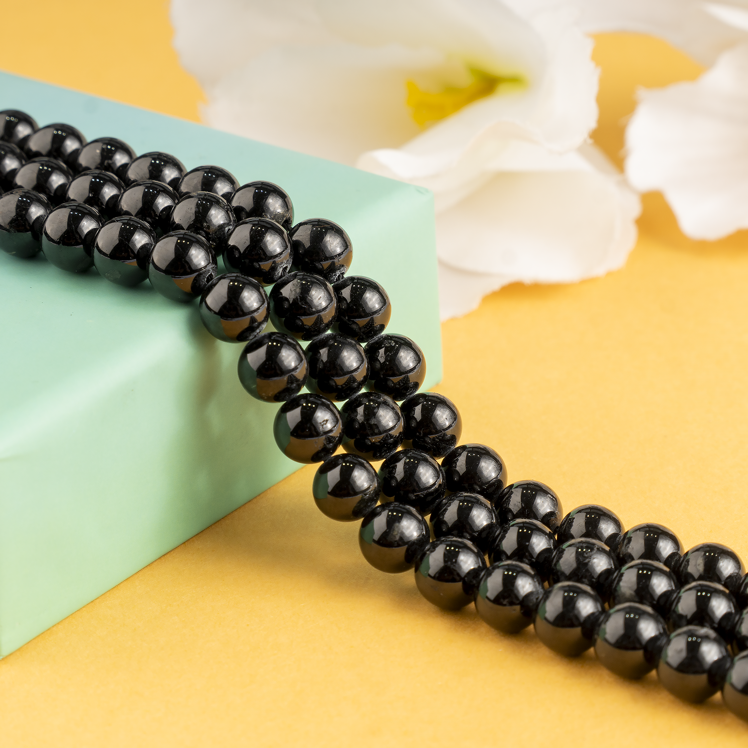 Black Tourmaline Beads, Natural Round Crystal Beads 4mm to 12mm  DestGlow