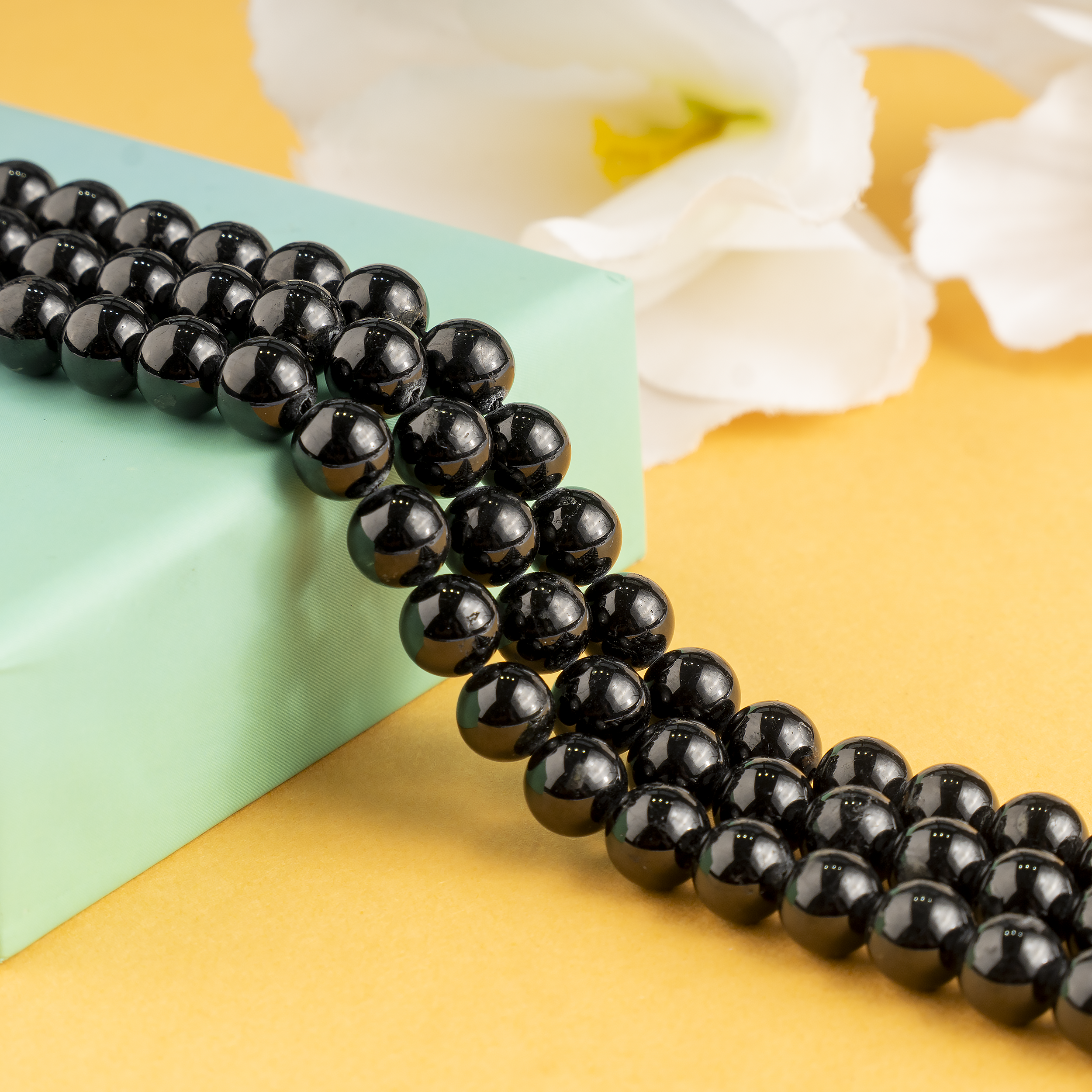 Black Tourmaline Beads, Natural Round Crystal Beads 4mm to 12mm  DestGlow