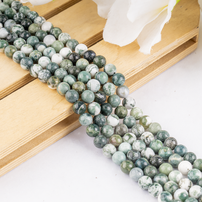 Tree Agate Beads, Natural Round Crystal Beads 4mm to 12mm  DestGlow
