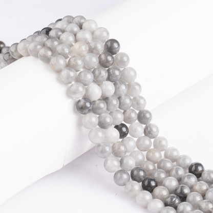 Cloudy Quartz Beads, Natural Round Crystal Beads 6mm to 10mm