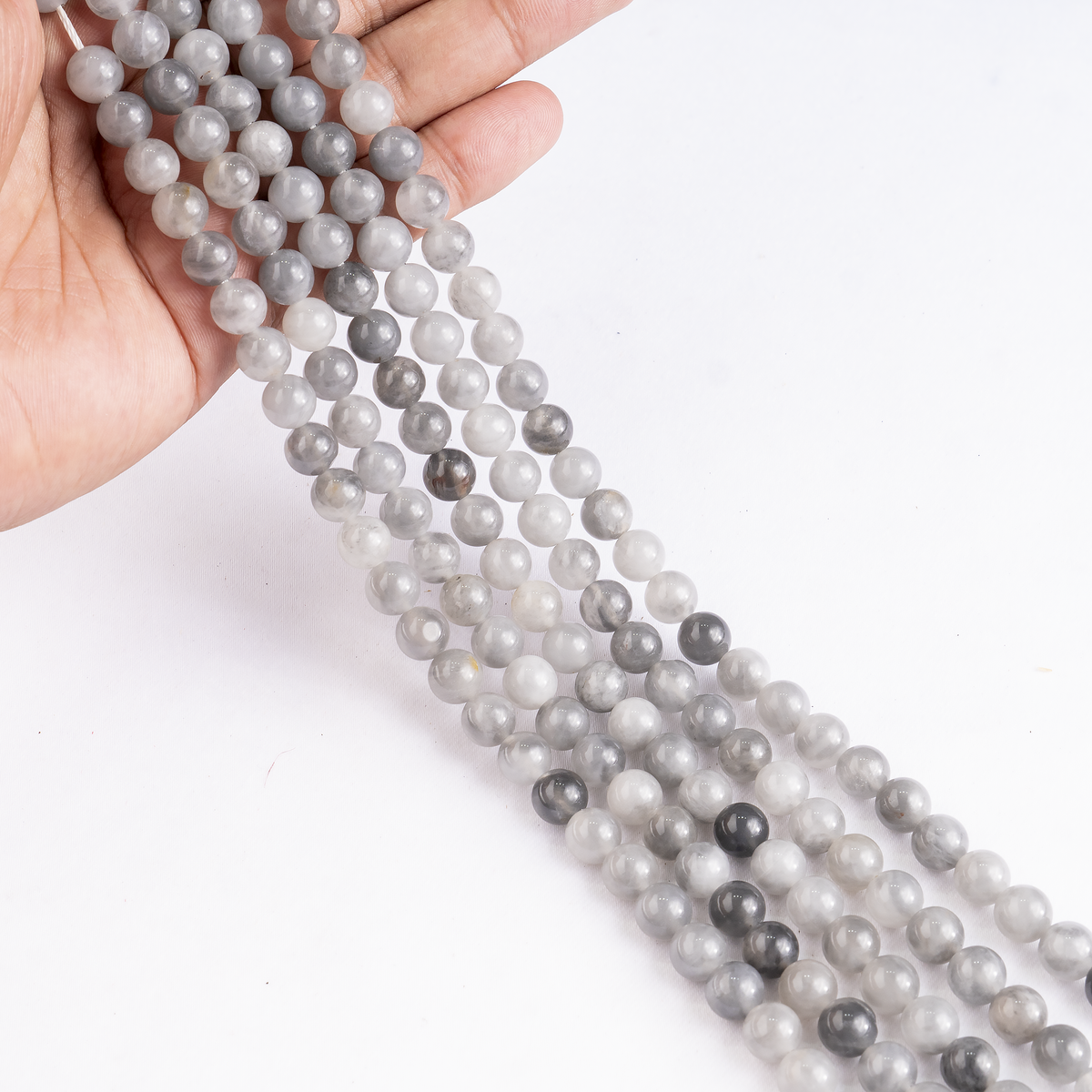 Cloudy Quartz Beads, Natural Round Crystal Beads 6mm to 10mm  DestGlow