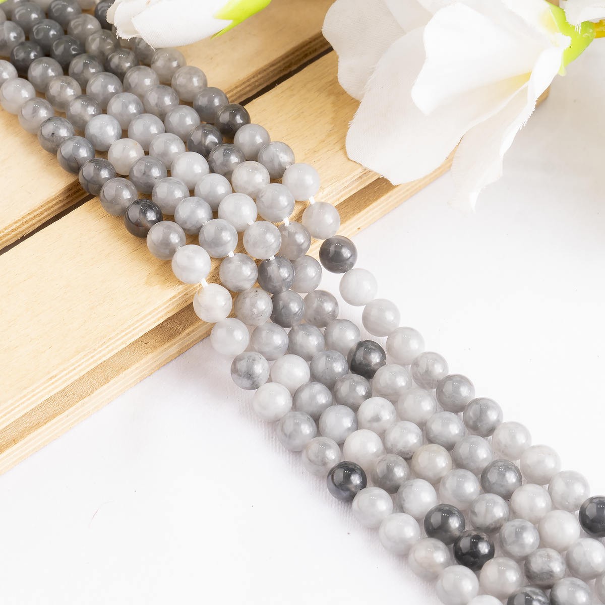 Cloudy Quartz Beads, Natural Round Crystal Beads 6mm to 10mm  DestGlow