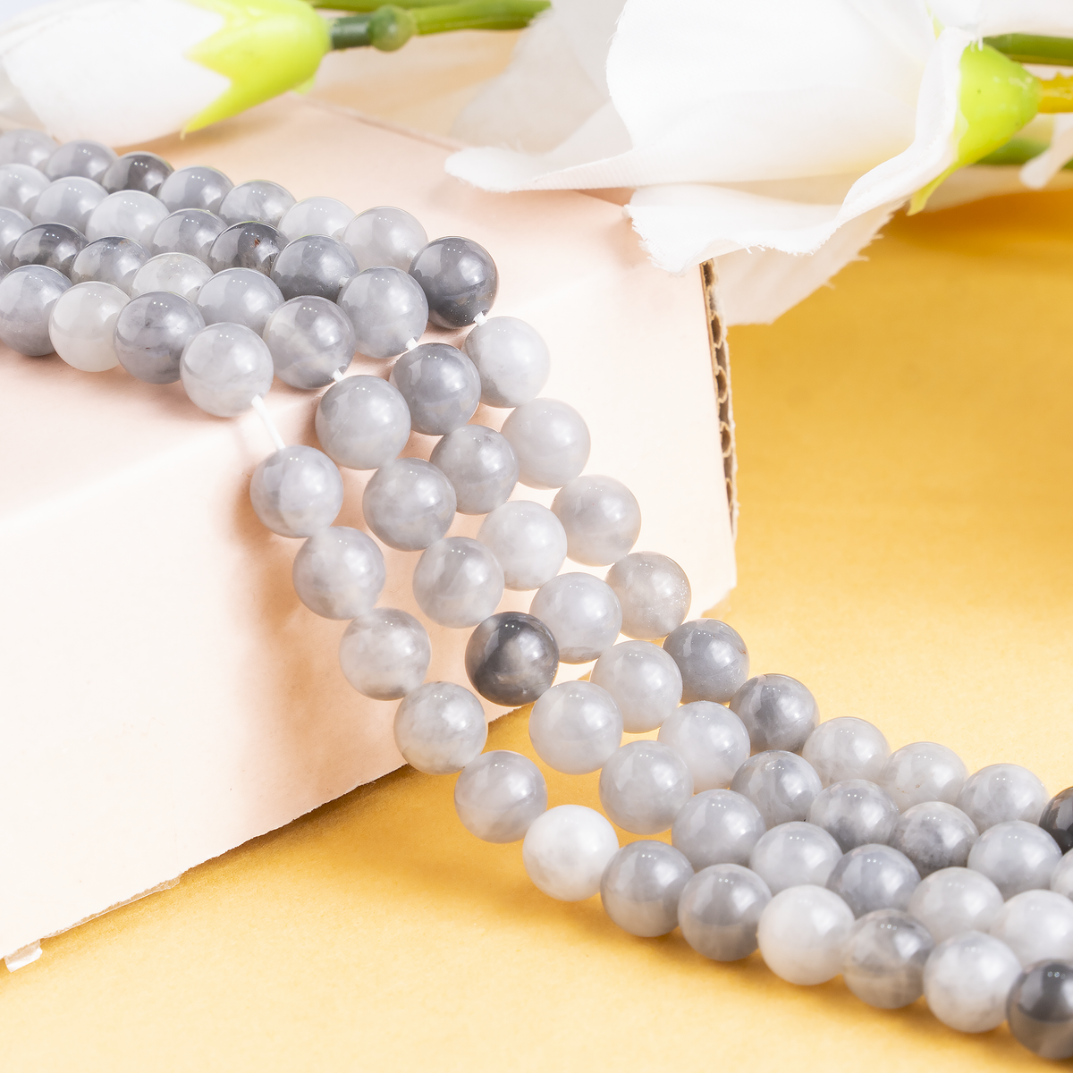 Cloudy Quartz Beads, Natural Round Crystal Beads 6mm to 10mm  DestGlow