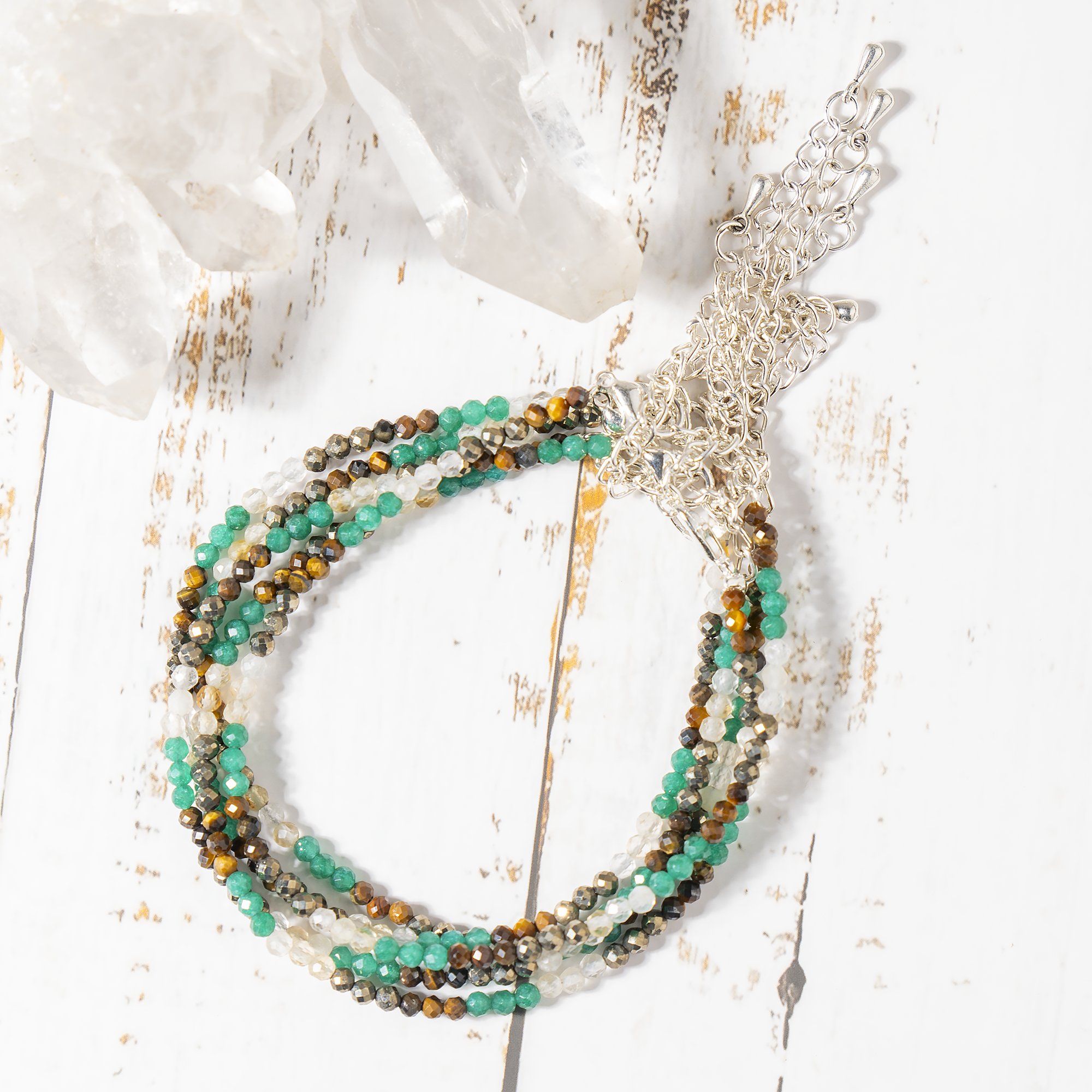 Money Magnet Crystal anklet for Healing, Protection &amp; Grounding – Natural
