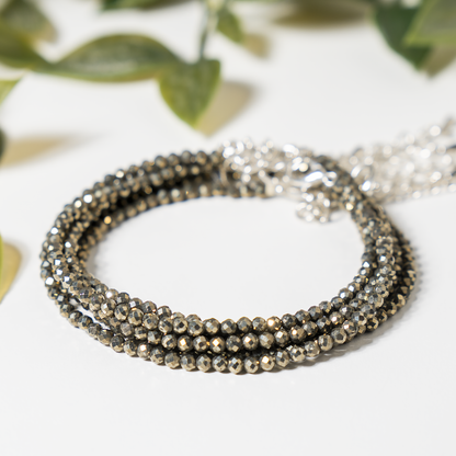 Pyrite Anklet 2mm – Natural Gemstone Jewelry for Protection, Balance &amp; Positive Energy (Copy)  DestGlow