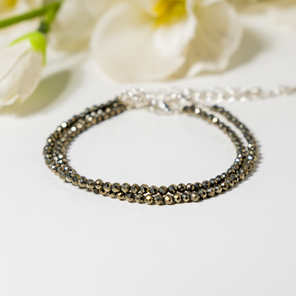 Pyrite Anklet 2mm – Natural Gemstone Jewelry for Protection, Balance &amp; Positive Energy (Copy)  DestGlow