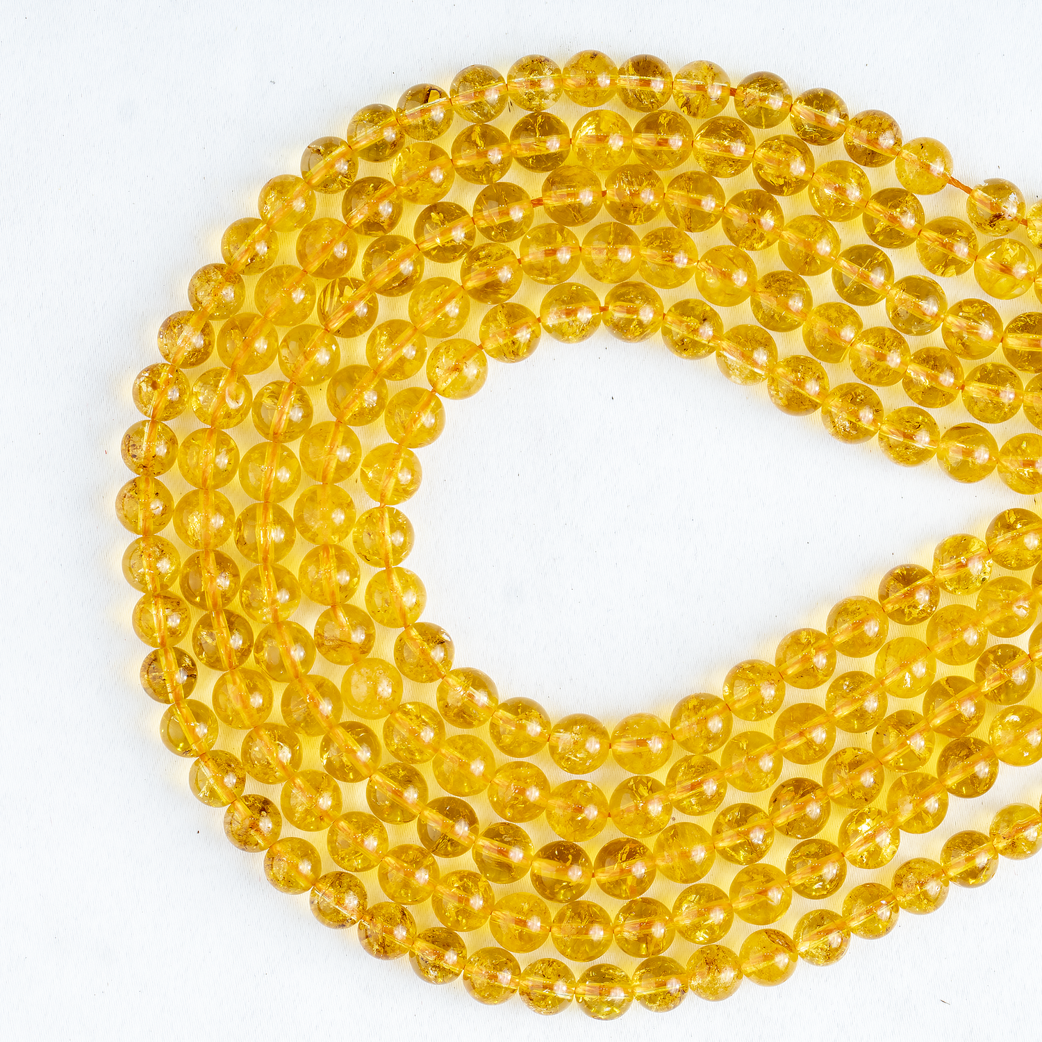 Citrine Heated Beads, Natural Round Crystal Beads 6mm to 10mm