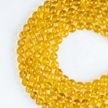 Citrine Heated Beads, Natural Round Crystal Beads 6mm to 10mm
