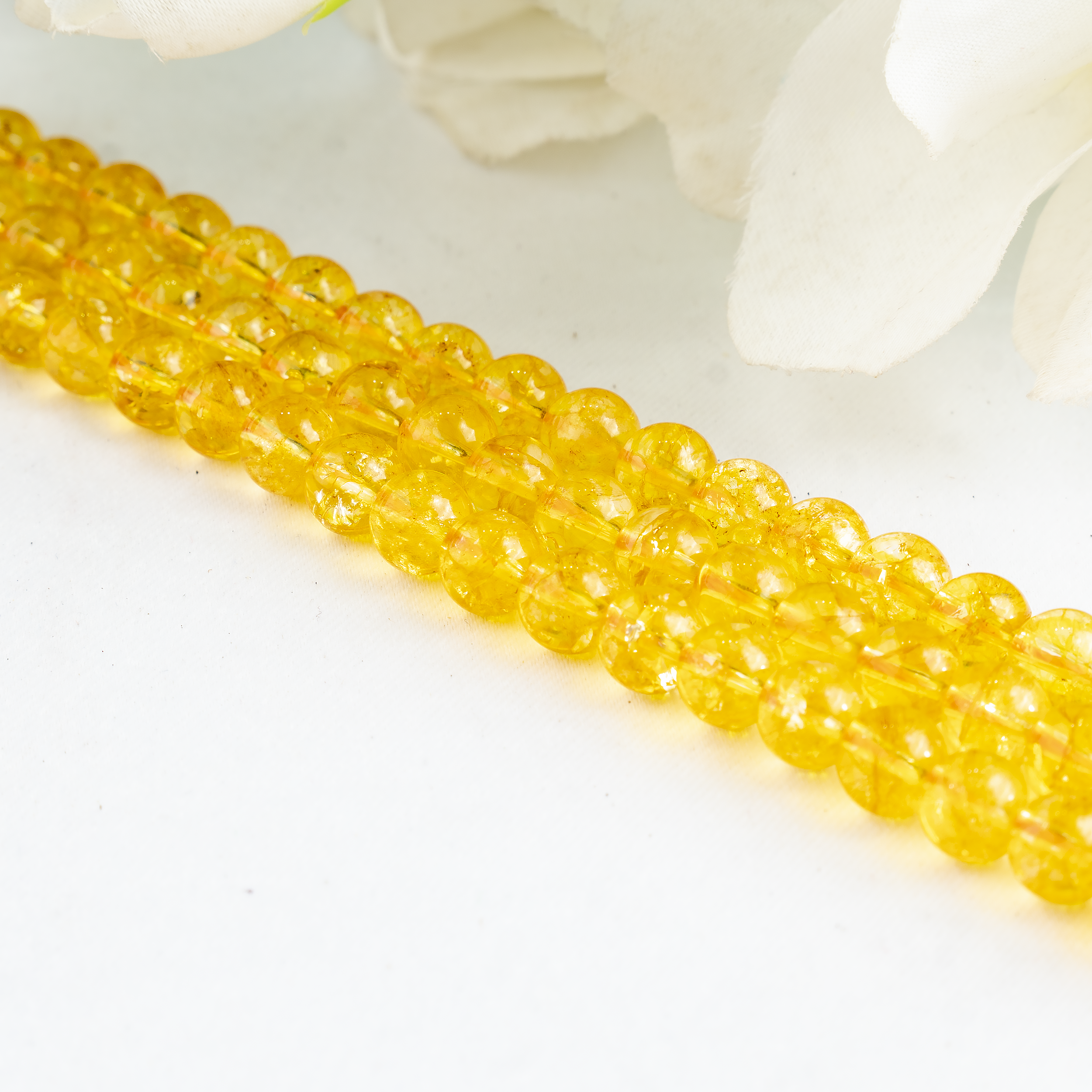 Citrine Heated Beads, Natural Round Crystal Beads 6mm to 10mm