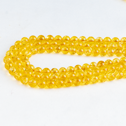 Citrine Heated Beads, Natural Round Crystal Beads 6mm to 10mm