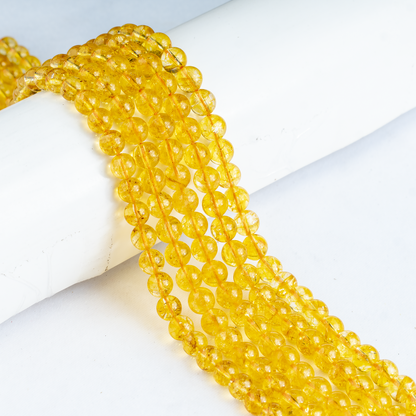 Citrine Heated Beads, Natural Round Crystal Beads 6mm to 10mm