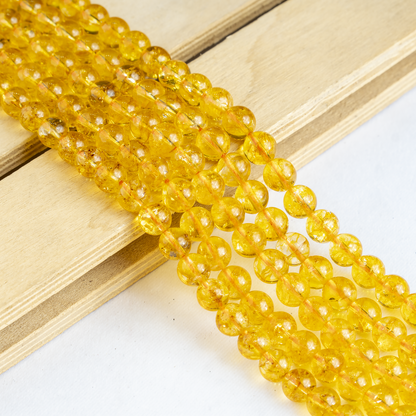 Citrine Heated Beads, Natural Round Crystal Beads 6mm to 10mm