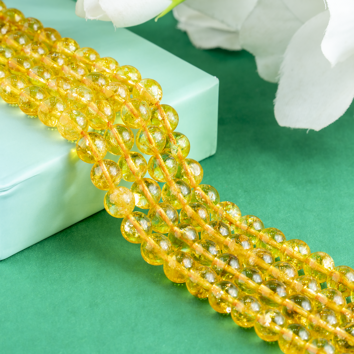 Citrine Heated Beads, Natural Round Crystal Beads 6mm to 10mm