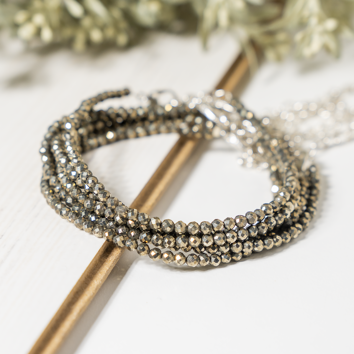 Pyrite Anklet 3mm – Natural Gemstone Jewelry for Protection, Balance &amp; Positive Energy  DestGlow